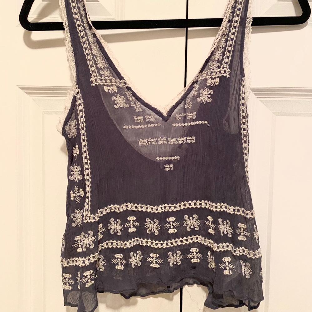 Ecote Loose Embroidered Tank